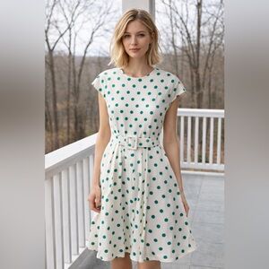 Polka Dot Belted Dress